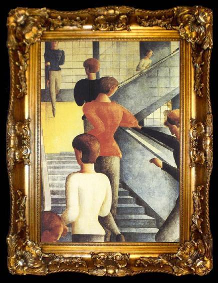 framed  Oskar Schlemmer Bauhaus Stairway, ta009-2